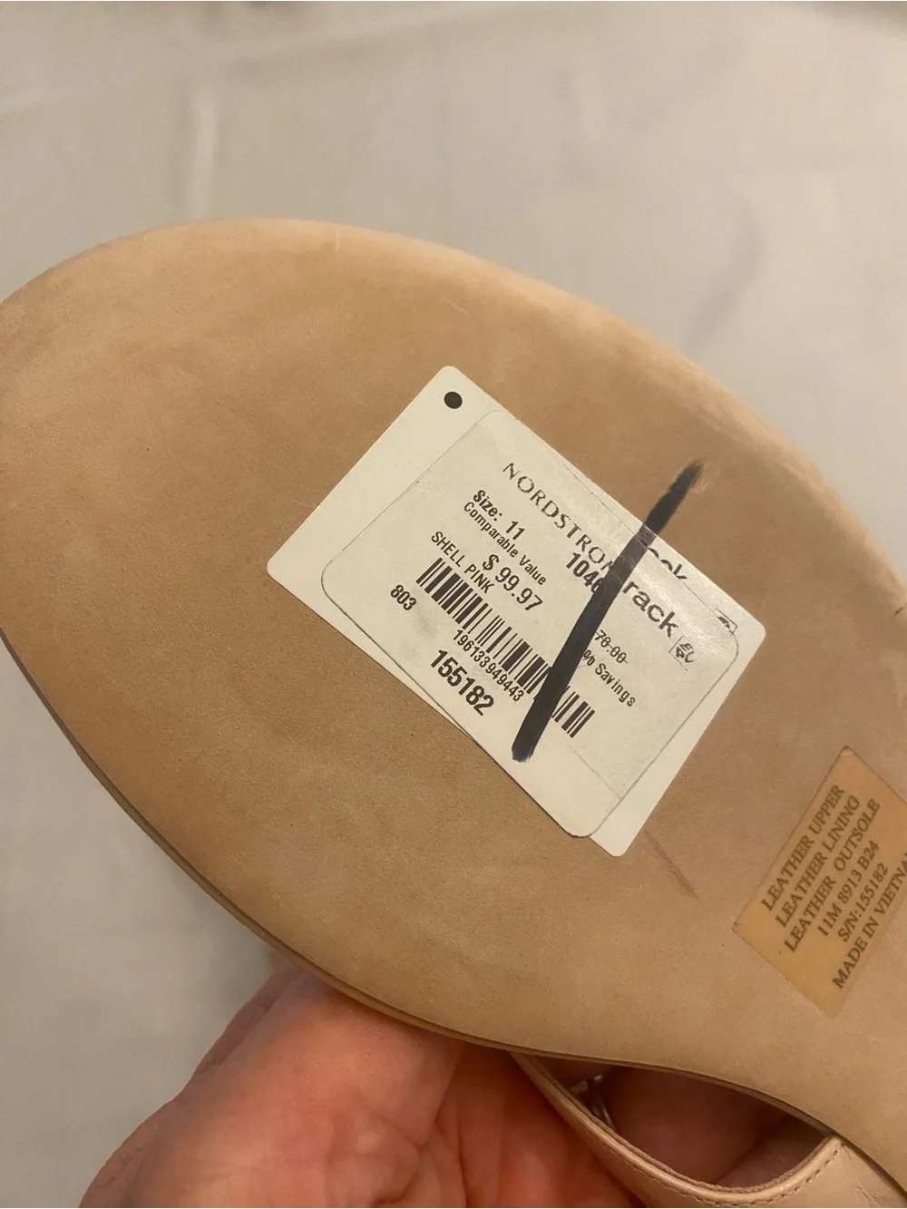 Women’s Tory Burch Beige Pink Nude Leather Flip Flop Thong Sandals NEW size 11